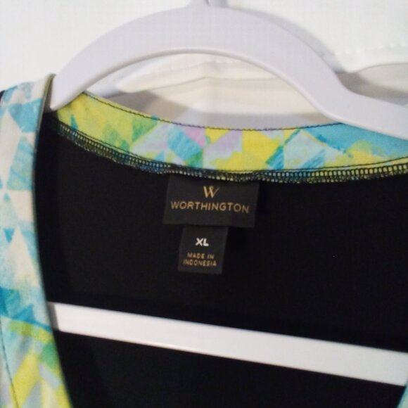 Worthington Blouse Women XL Sleeveless Soft Stretch Colorful - Picture 11 of 15
